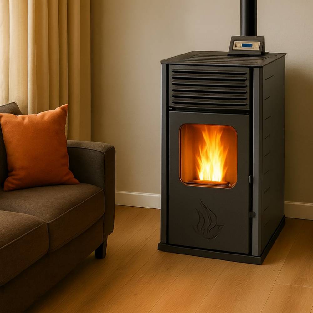 Stufa a Pellet Mytherm Angela TA 16 grigio, 16kW | Stufe a Pellet ad Aria | Stufe a Pellet |