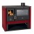 Cucina a legna Prity GT Rosso, con forno in acciaio inox, 15 kW