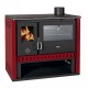 Cucina a legna Prity GT Rosso, con forno in acciaio inox, 15 kW | Stufe a Legna con Forno | Stufe A Legna |