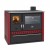 Cucina a legna Prity GT Rosso, con forno in acciaio inox e cassetto, 15 kW