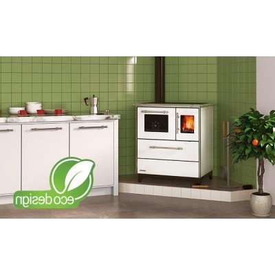 Stufa a Legna con Forno Alfa Plam Donna 70 Bianca, 5kW - Stufe a Legna con Forno per Cucinare