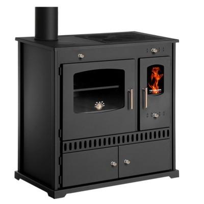 Stufa a legna con forno Prometey Perfect Eco con canna fumaria a sinistra, 7kW - Prometey