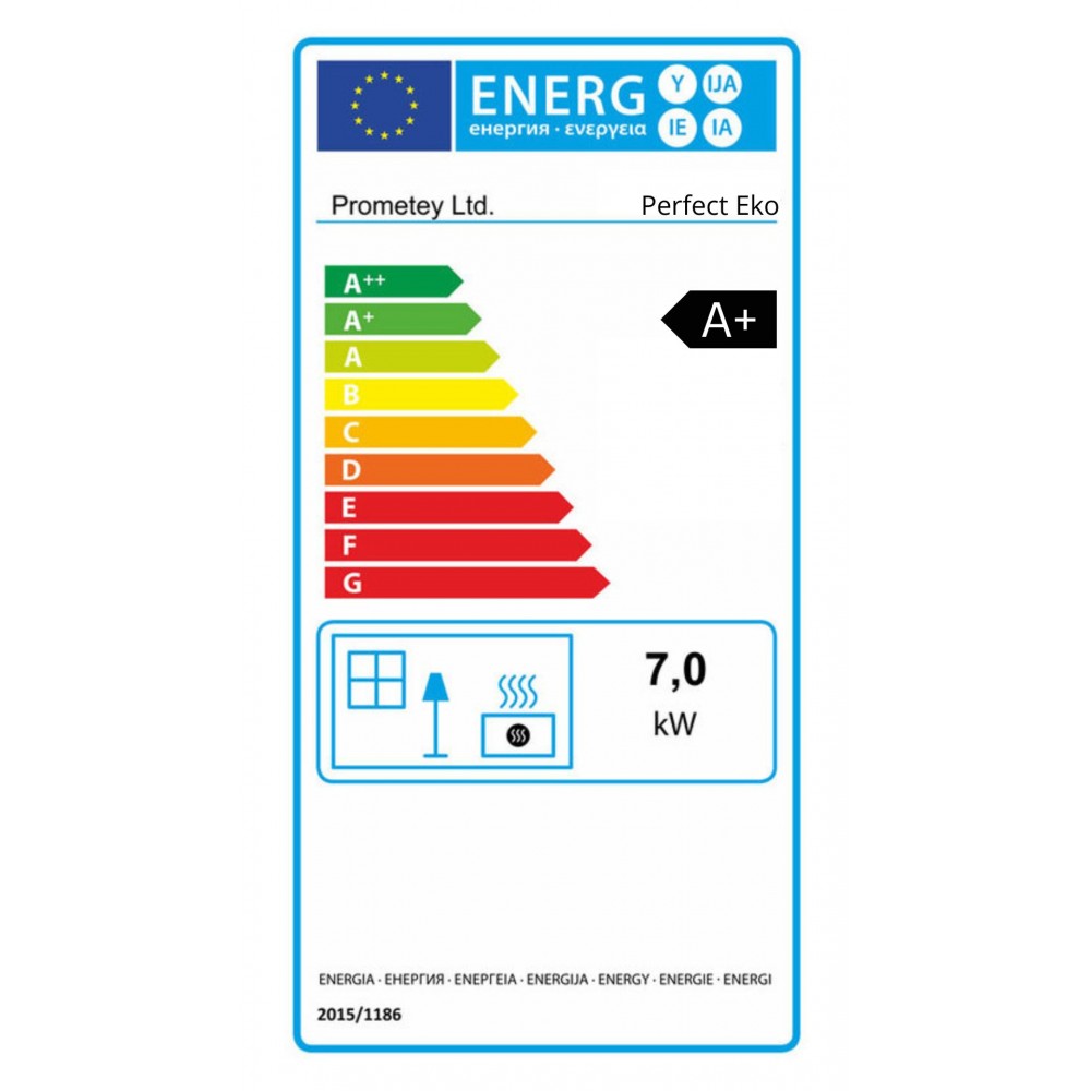 Stufa a legna con forno Prometey Perfect Eco con canna fumaria a sinistra, 7kW | Stufe a Legna con Forno | Stufe A Legna |