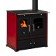 Stufa a legna con forno Prometey Perfect Eco Lux con canna fumaria a destra, bordeaux, 7.5kW | Stufe a Legna con Forno | Stufe A Legna |