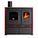 Stufa a legna con forno Prometey Perfect Eco Lux con canna fumaria a sinistra, bordeaux, 7.5kW | Stufe a Legna con Forno | Stufe A Legna |