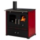 Stufa a legna con forno Prometey Perfect Eco Lux con canna fumaria a sinistra, bordeaux, 7.5kW | Stufe a Legna con Forno | Stufe A Legna |