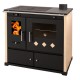 Stufa a legna con forno Prometey Perfect Practik Lux, avorio, canna fumaria destra, 9.5kW | Stufe a Legna con Forno | Stufe A Legna |