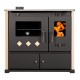 Stufa a legna con forno Prometey Perfect Practik Lux, avorio, canna fumaria sinistra, 9.5kW | Stufe a Legna con Forno | Stufe A Legna |