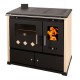 Stufa a legna con forno Prometey Perfect Practik Lux, avorio, canna fumaria sinistra, 9.5kW | Stufe a Legna con Forno | Stufe A Legna |