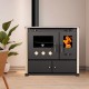 Stufa a legna con forno Prometey Perfect Practik Lux, avorio, canna fumaria sinistra, 9.5kW | Stufe a Legna con Forno | Stufe A Legna |