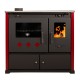 Stufa a legna con forno Prometey Perfect Practik Lux con canna fumaria a sinistra, bordeaux, 9.5kW | Stufe a Legna con Forno | Stufe A Legna |