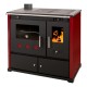 Stufa a legna con forno Prometey Perfect Practik Lux con canna fumaria a sinistra, bordeaux, 9.5kW | Stufe a Legna con Forno | Stufe A Legna |