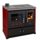 Stufa a legna con forno Prometey Perfect Practik Lux con canna fumaria a sinistra, bordeaux, 9.5kW | Stufe a Legna con Forno | Stufe A Legna |