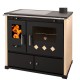 Stufa a legna con forno Prometey Perfect Practik Lux con piano cottura in vetroceramica, canna fumaria a destra, avorio, 9.5kW | Stufe a Legna con Forno | Stufe A Legna |