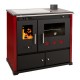 Stufa a legna con forno Prometey Perfect Practik Lux con piano cottura in vetroceramica, canna fumaria a destra, bordeaux, 9.5kW | Stufe a Legna con Forno | Stufe A Legna |