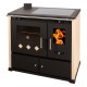 Stufa a legna con forno Prometey Perfect Practik Lux con piano cottura in vetroceramica, scarico a sinistra, avorio, 9.5kW | Stufe a Legna con Forno | Stufe A Legna |