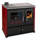 Stufa a legna con forno Prometey Perfect Practik Lux con piano cottura in vetroceramica, scarico a sinistra, bordeaux, 9.5kW | Stufe a Legna con Forno | Stufe A Legna |