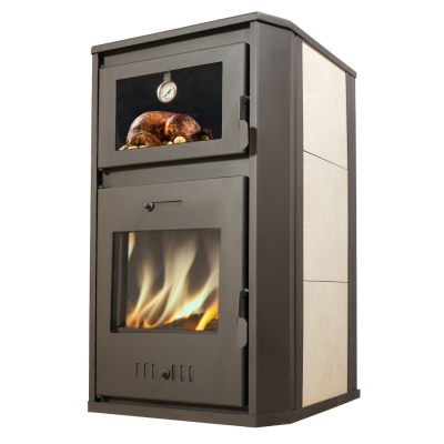 Termostufa a Legna con Forno Balkan Energy Rosana Ceramic, 18.56kW - 24.56kW - 