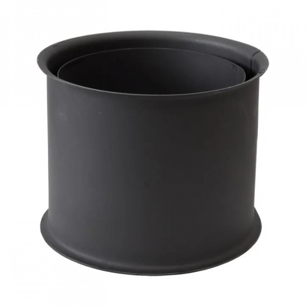 Rosetta Canna Fumaria PARKANEX doppio, acciaio, nero, 115mm, Ø130,  Spessore 2mm | Canna Fumaria |  |