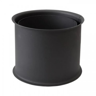 Rosetta Canna Fumaria PARKANEX doppio, acciaio, nero, 115mm, Ø150,  Spessore 2mm - PARKANEX