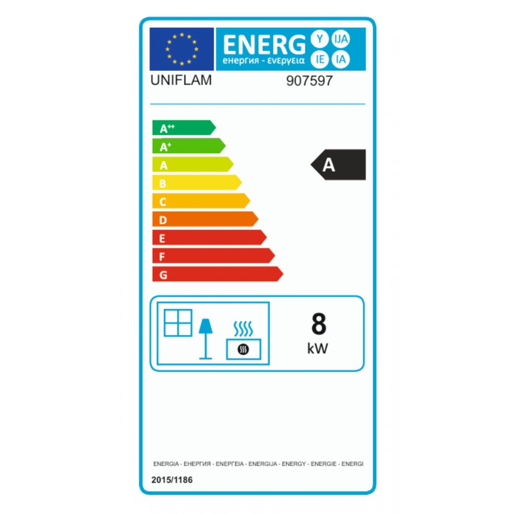 Camini a legna UNIFLAM 600 PLUS ECO con serranda, 8 kW | Inserti Camini | Camini a legna |
