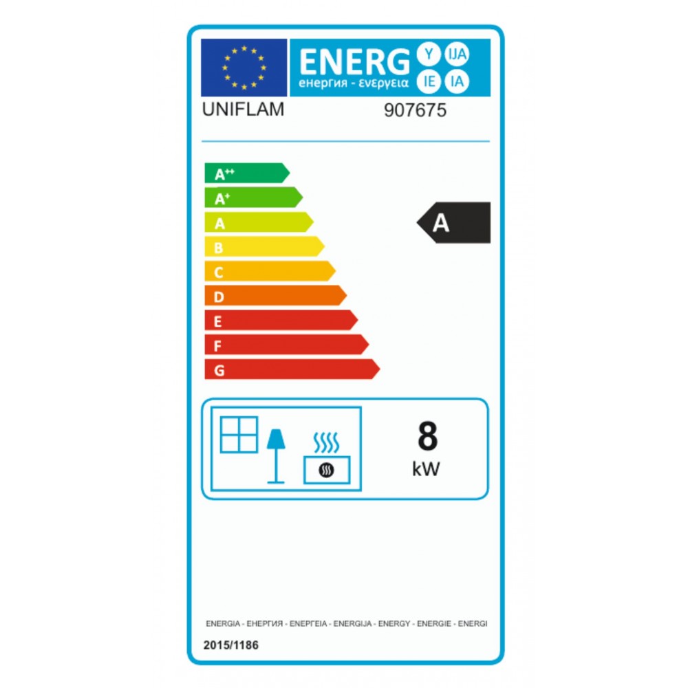 Camini a legna UNIFLAM 700 ECO con serranda e alimentazione d'aria, 8 kW | Inserti Camini | Camini a legna |