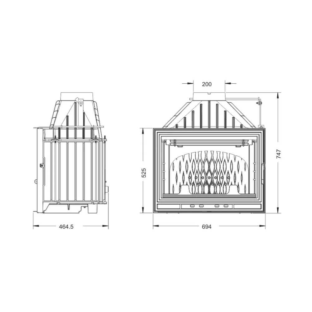 Camini a legna UNIFLAM 700 OPTIMA ECO con serranda, 12 kW | Inserti Camini | Camini a legna |