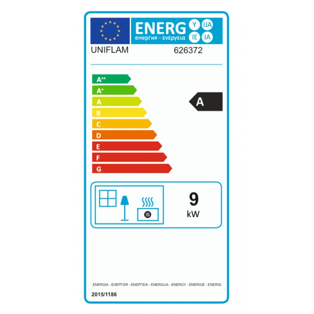 Camini a legna UNIFLAM 700 PLUS ECO con serranda, lato destro, 9 kW | Inserti Camini | Camini a legna |