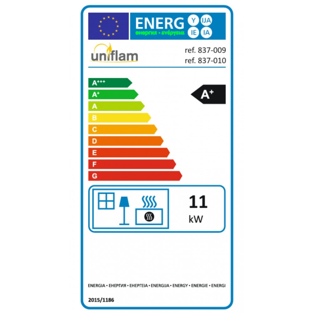 Camini a legna UNIFLAM 760 DURO con condotti d'aria e alimentazione d'aria, 11 kW | Inserti Camini | Camini a legna |