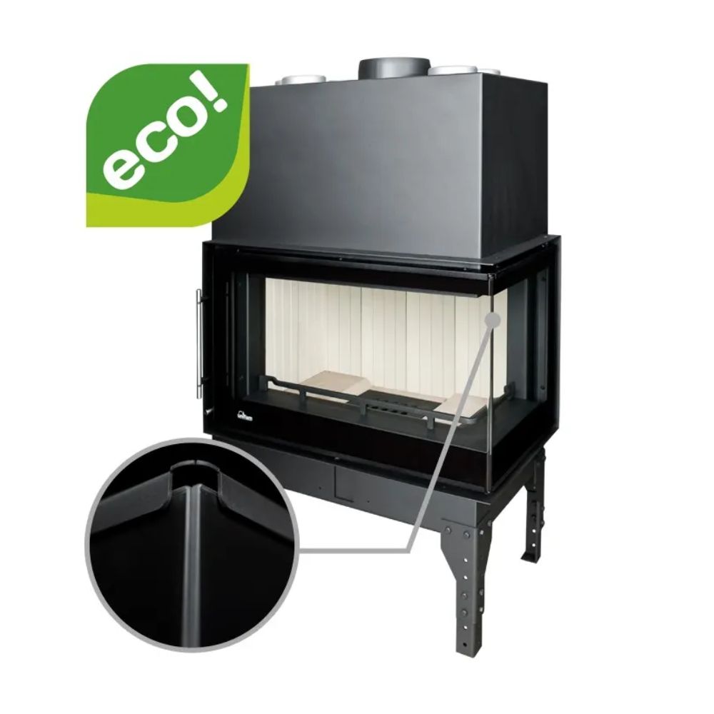 Camini a legna UNIFLAM 860 EVO PBS con condotti d'aria e alimentazione d'aria, lato destro, 15 kW | Inserti Camini | Camini a legna |