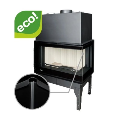 Camini a legna UNIFLAM 860 EVO PBS con condotti d'aria e alimentazione d'aria, lato destro, 15 kW - Camini a legna