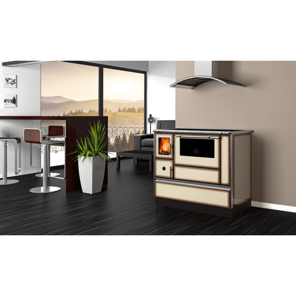 Stufa a Legna con Forno Alfa Plam Dominant 90H Light Mocha, 6.5kW | Stufe A Legna | Legna |