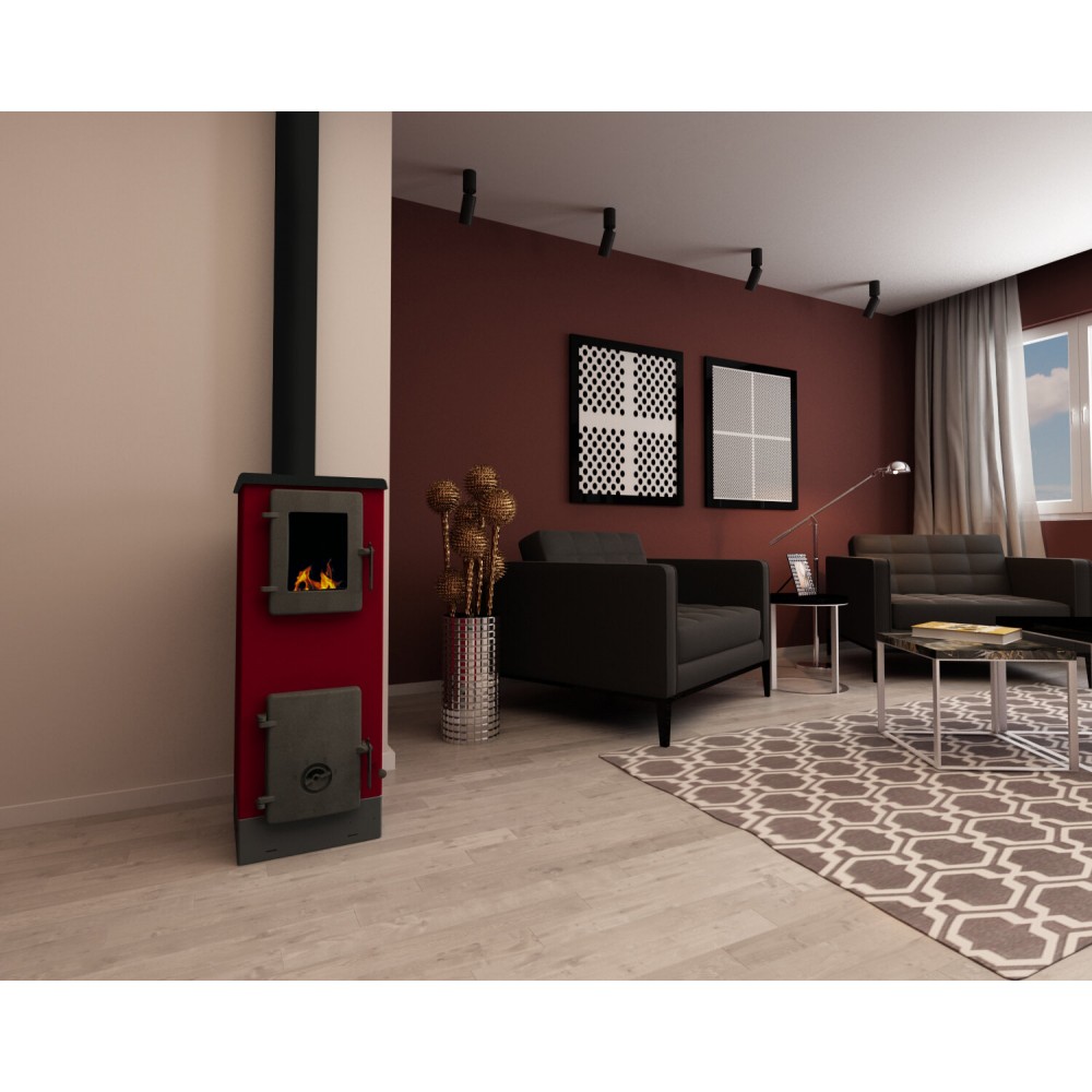 Stufa a Legna Alfa Plam Vulkan S Red, 4kW | Stufe a Legna | Stufe A Legna |