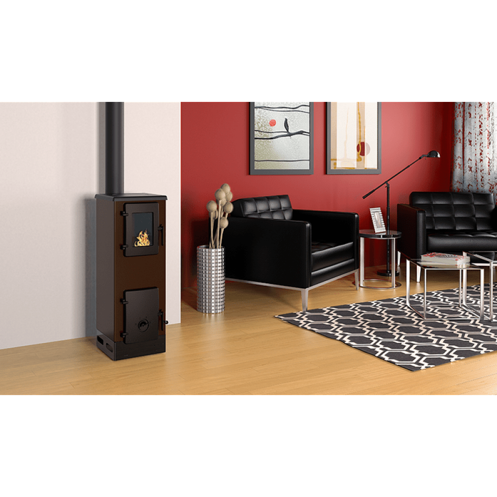 Stufa a Legna Alfa Plam Vulkan S Brown, 4kW | Stufe a Legna | Stufe A Legna |