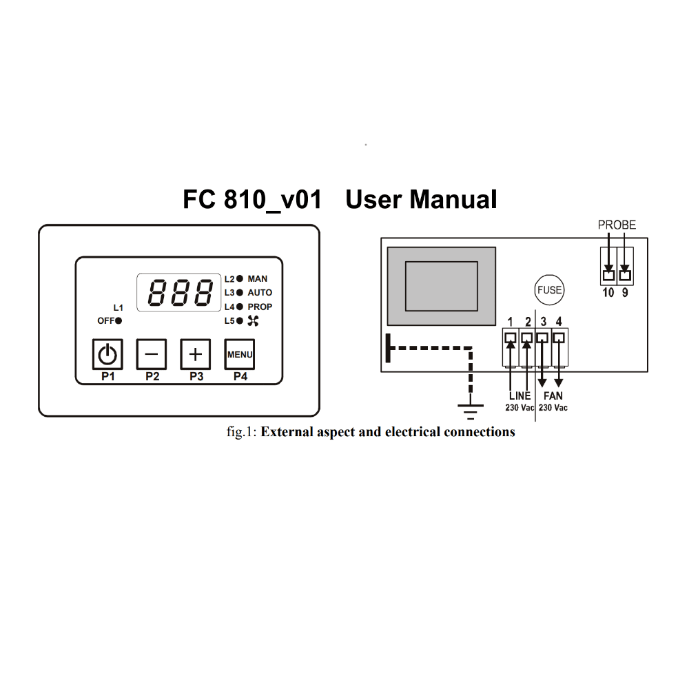 Temperature and fan controller, FC810 TiEmme elettronica | Riscaldamento Centrale | Installazione e Accessori |