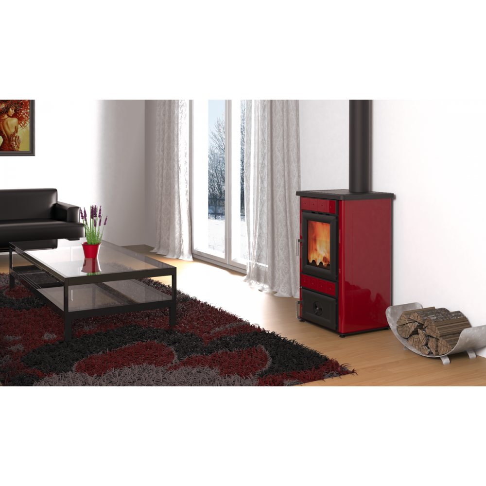 Stufa a Legna Alfa Plam Lara Red, 8kW | Stufe | Stufe A Legna |