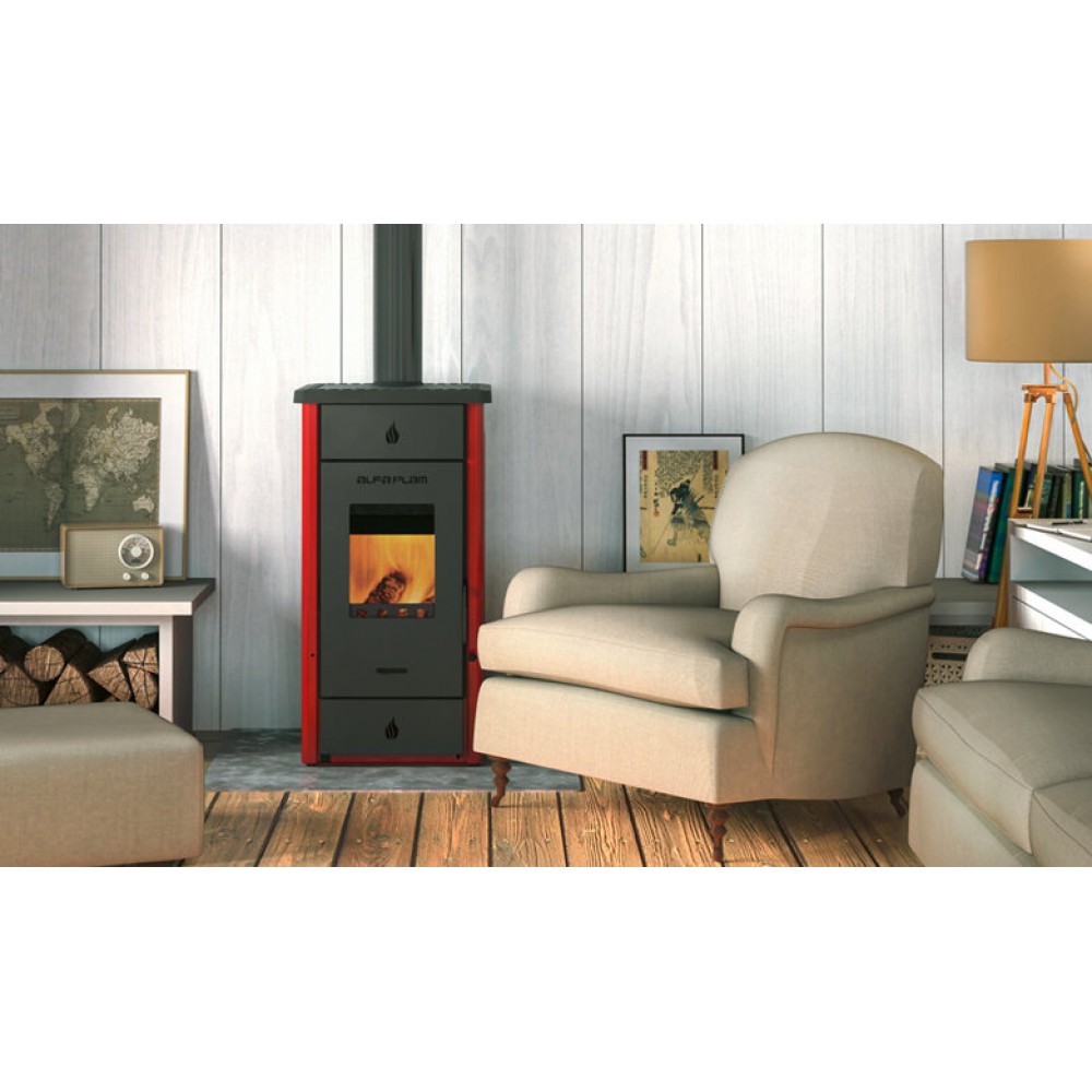 Stufa a Legna Alfa Plam Elita 3 Red, 7kW | Stufe a Legna | Stufe A Legna |