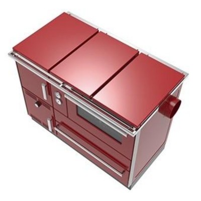 Termostufa a Legna con Forno Alfa Plam Alfa Term 35 Red-Right, 32kW - Stufe a Legna con Forno per Cucinare