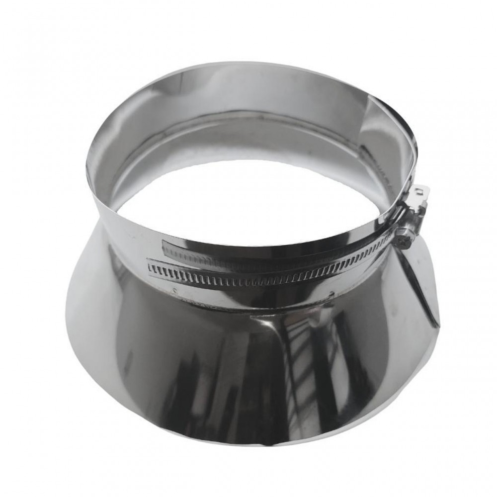 Riduzione Per Canna Fumaria Linea Legna | Da 130 Mm Femmina A 120 Mm Maschio | Acciaio Fe Spessore 2 Mm