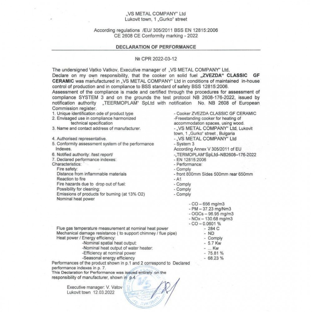 Cucina a Legna Zvezda Classic GF Ceramica, 5.7kW | Stufe a Legna con Forno | Stufe A Legna |