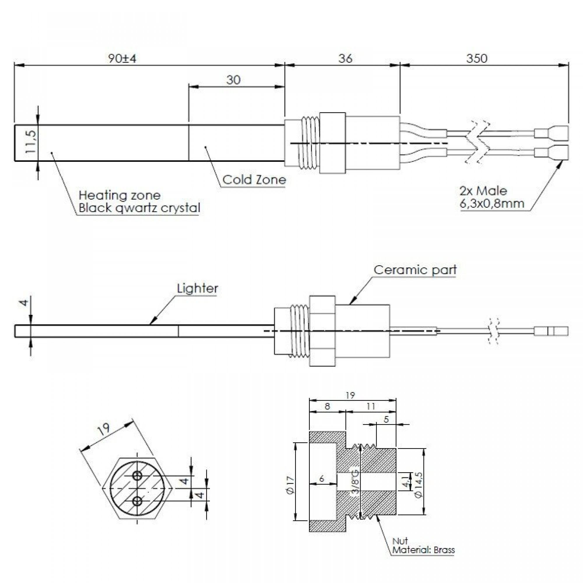 Candeletta Accensione Per Stufe A Pellet - Ceramica, 11.5mm, 240W, Per Biomassa - Foto 11