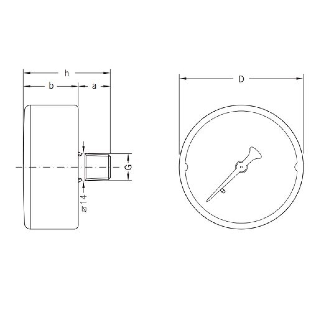Axial manometer Cewal, Rear connection | Riscaldamento Centrale | Installazione e Accessori |