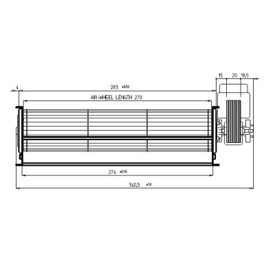Ventilatore / Ventola tangenziale Fergas per stufa a pellet da Ø60 mm, 140 m³/h - Ventilatori e Estrattori di Fumo per Stufe a Pellet