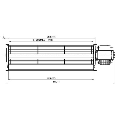 Ventilatore / Ventola tangenziale Fergas per stufa a pellet Superior da Ø60 mm, 200 m³/h - Pezzi di Ricambio