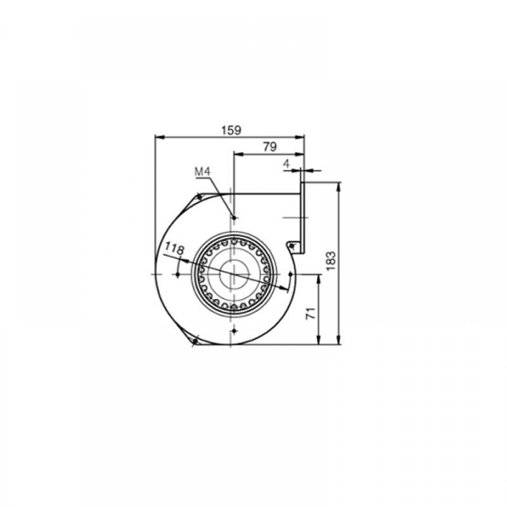 Ventilatore / Ventola centrifugo EBM per stufa a pellet da 155 m³/h | Ventilatori e Estrattori di Fumo per Stufe a Pellet | Pezzi di Ricambio per Stufe a Pellet |