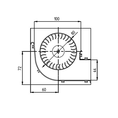 Ventilatore / Ventola tangenziale Fergas per stufa a pellet da Ø80 mm, flusso 251-302 m³/h - Ventilatori e Estrattori di Fumo per Stufe a Pellet