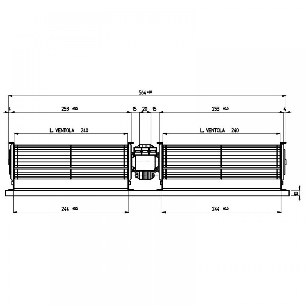 ᐉ Doppio ventilatore tangenziale Fergas per stufa a pellet da Ø60 mm,  flusso 248 m³/h