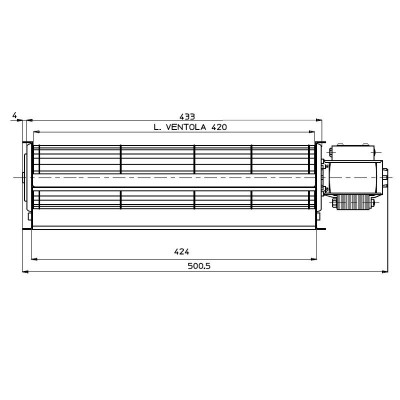 Ventilatore / Ventola tangenziale Fergas per stufa a pellet Deville da Ø60 mm, flusso 280 m³/h - Pezzi di Ricambio