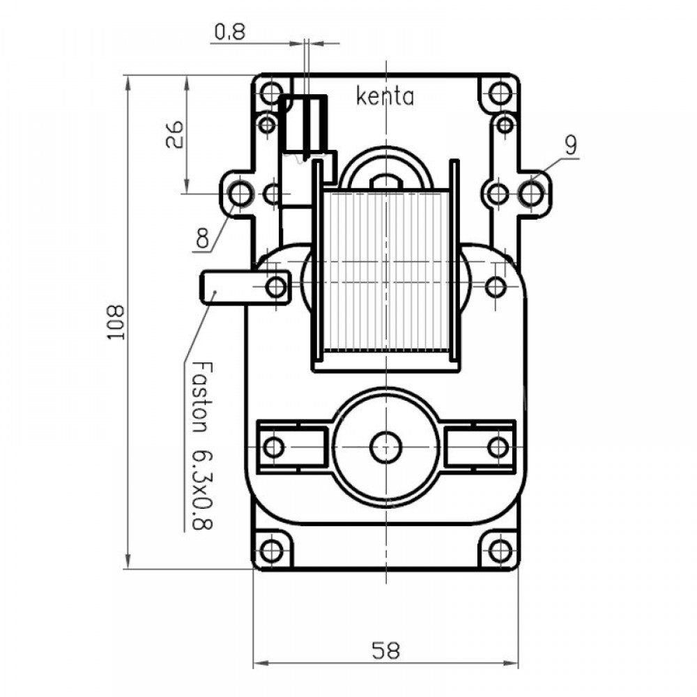 ᐉ Motoriduttore ad albero cavo Kenta K9117057, 2RPM per stufa a