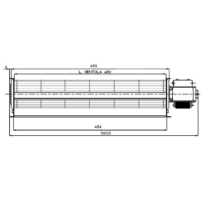 Ventilatore / Ventola tangenziale Fergas per stufa a pellet da Ø60 mm, flusso 250 m³/h - Ventilatori e Estrattori di Fumo per Stufe a Pellet